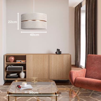 Duolla - Luster na sajli DUO 1xE27/15W/230V pr. 40 cm bijela/zlatna