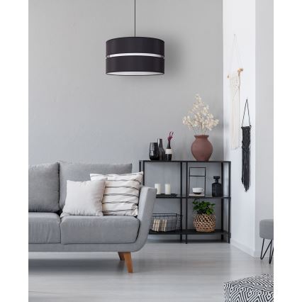 Duolla - Luster na sajli DUO 1xE27/15W/230V pr. 40 cm crna/bijela