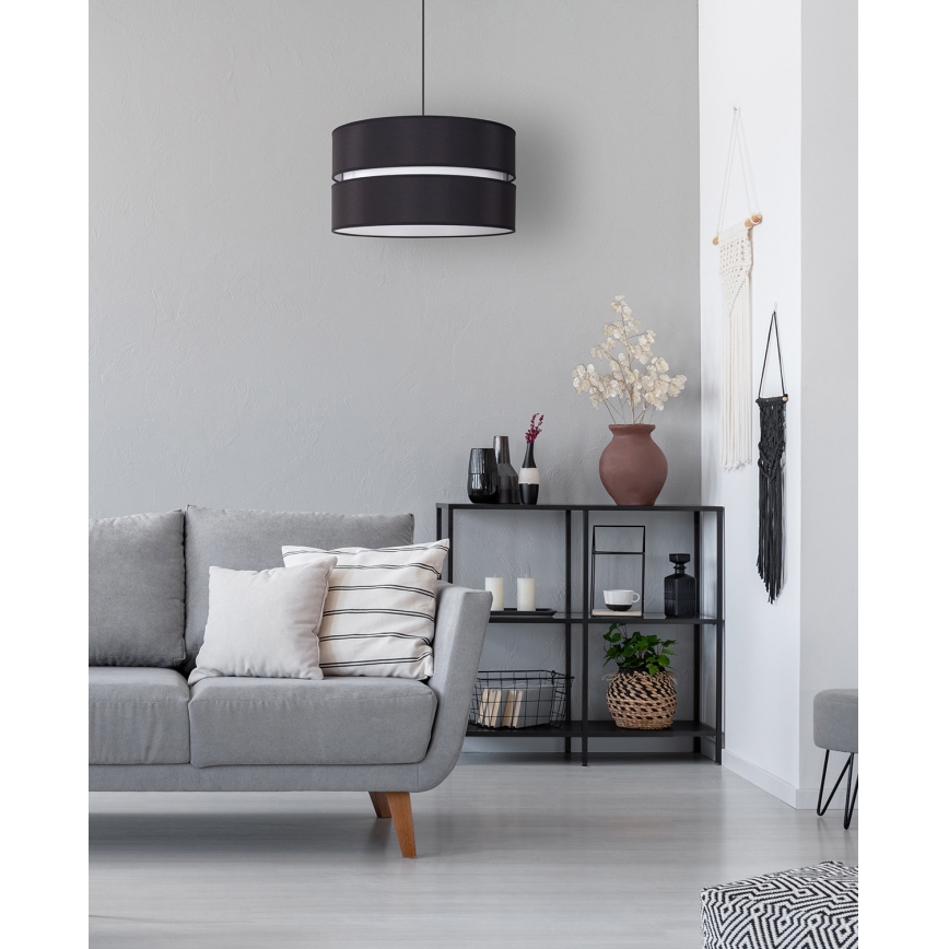 Duolla - Luster na sajli DUO 1xE27/15W/230V pr. 40 cm crna/bijela
