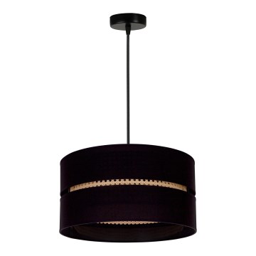 Duolla - Luster na sajli DUO 1xE27/15W/230V pr. 40 cm crna/ratan