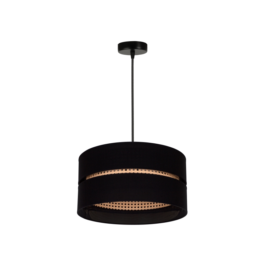 Duolla - Luster na sajli DUO 1xE27/15W/230V pr. 40 cm crna/ratan