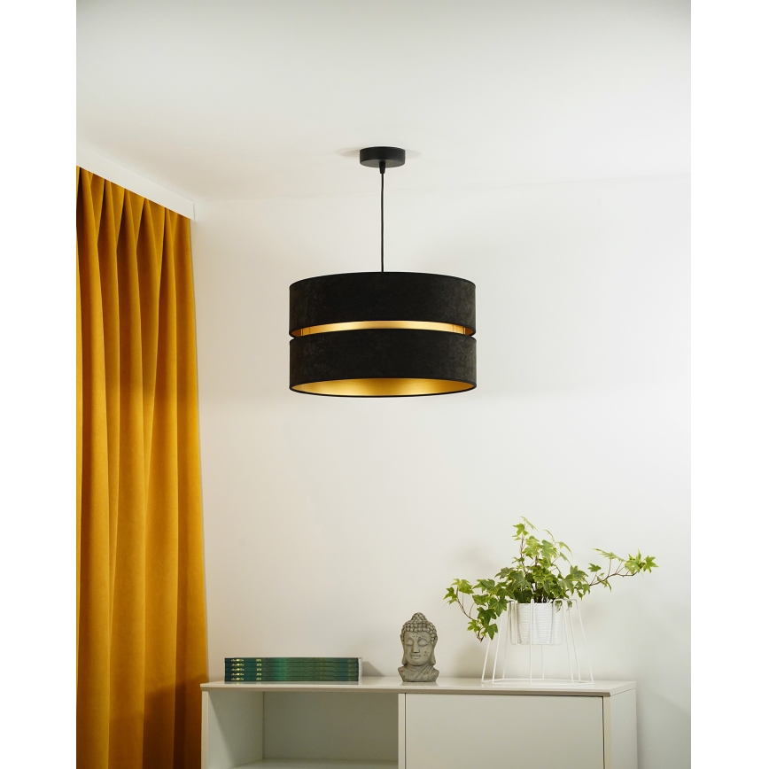 Duolla - Luster na sajli DUO 1xE27/15W/230V pr. 40 cm crna/zlatna