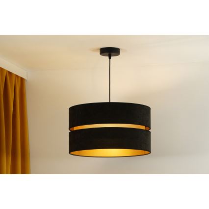 Duolla - Luster na sajli DUO 1xE27/15W/230V pr. 40 cm crna/zlatna
