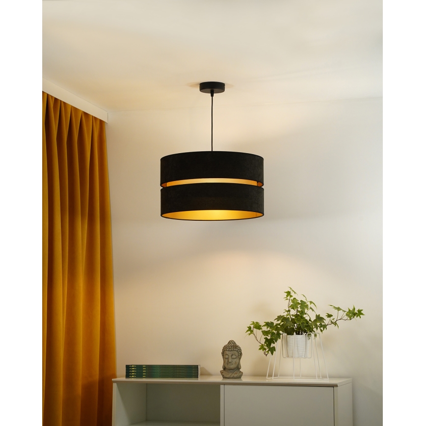 Duolla - Luster na sajli DUO 1xE27/15W/230V pr. 40 cm crna/zlatna