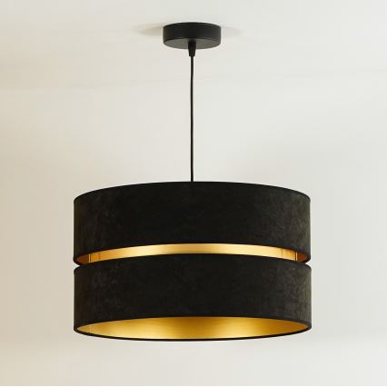Duolla - Luster na sajli DUO 1xE27/15W/230V pr. 40 cm crna/zlatna