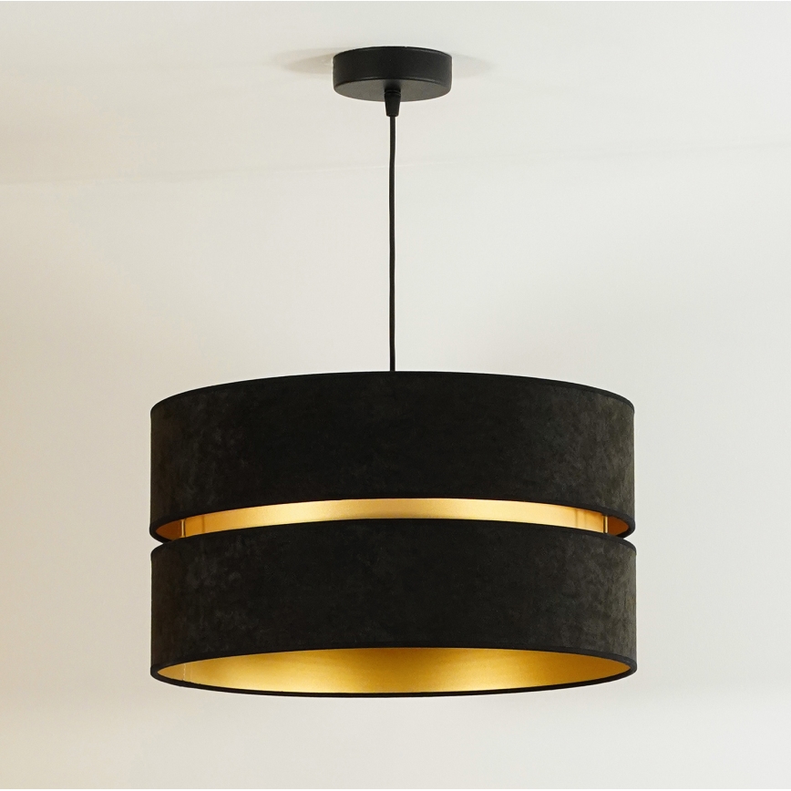 Duolla - Luster na sajli DUO 1xE27/15W/230V pr. 40 cm crna/zlatna