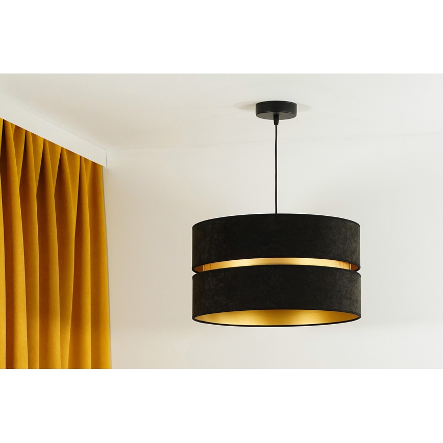 Duolla - Luster na sajli DUO 1xE27/15W/230V pr. 40 cm crna/zlatna