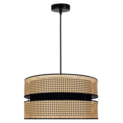 Duolla - Luster na sajli DUO 1xE27/15W/230V pr. 40 cm ratan/crna