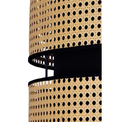 Duolla - Luster na sajli DUO 1xE27/15W/230V pr. 40 cm ratan/crna