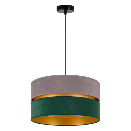 Duolla - Luster na sajli DUO 1xE27/15W/230V pr. 40 cm siva/zelena/zlatna