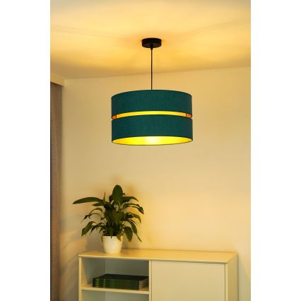 Duolla - Luster na sajli DUO 1xE27/15W/230V pr. 40 cm tirkizna/zlatna