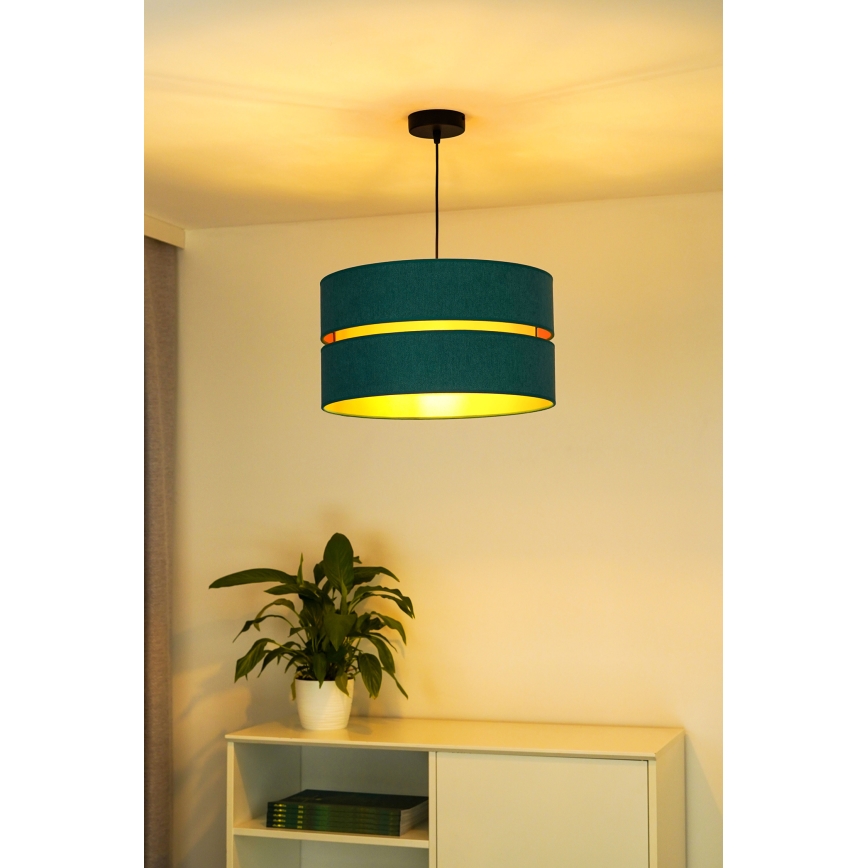 Duolla - Luster na sajli DUO 1xE27/15W/230V pr. 40 cm tirkizna/zlatna