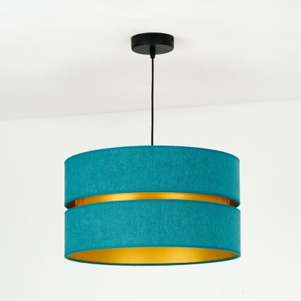 Duolla - Luster na sajli DUO 1xE27/15W/230V pr. 40 cm tirkizna/zlatna
