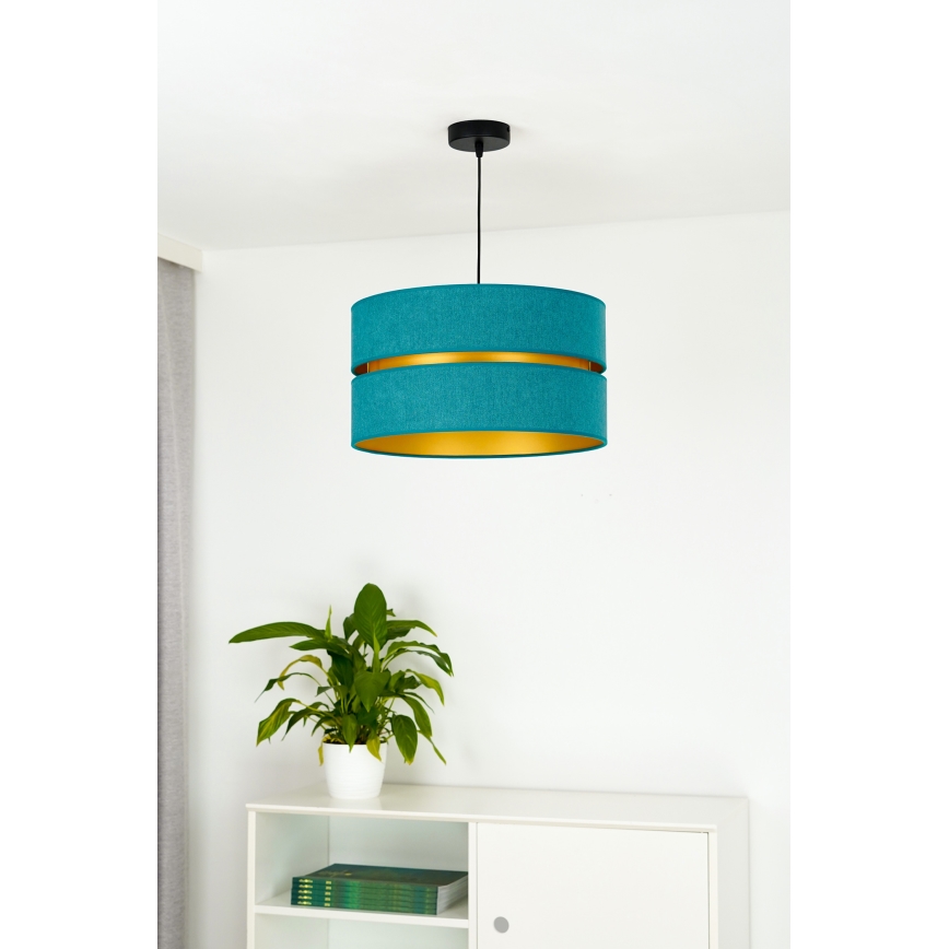 Duolla - Luster na sajli DUO 1xE27/15W/230V pr. 40 cm tirkizna/zlatna