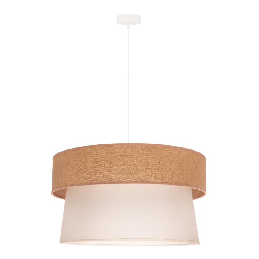 Duolla - Luster na sajli ETNIC 1xE27/40W/230V pr. 45 cm krem/bež