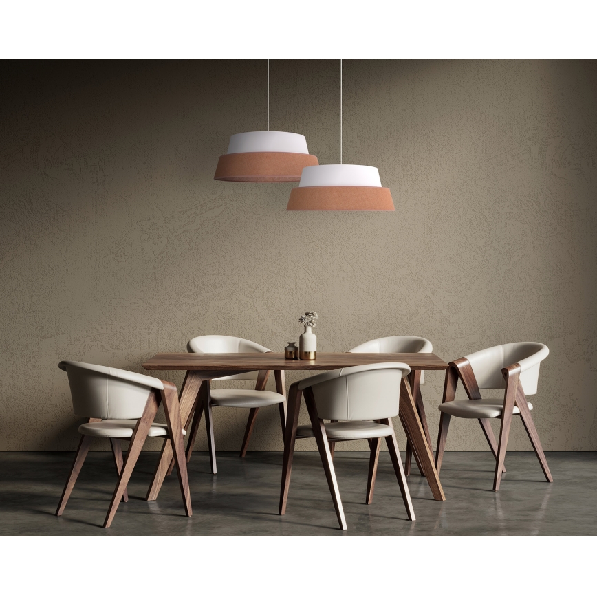 Duolla - Luster na sajli GALAXY 1xE27/15W/230V pr. 50 cm smeđa/bijela