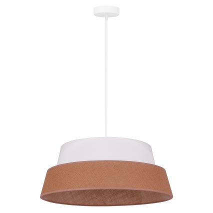Duolla - Luster na sajli GALAXY 1xE27/15W/230V pr. 50 cm smeđa/bijela