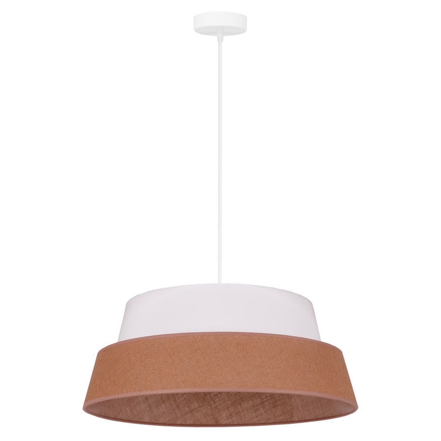 Duolla - Luster na sajli GALAXY 1xE27/15W/230V pr. 50 cm smeđa/bijela