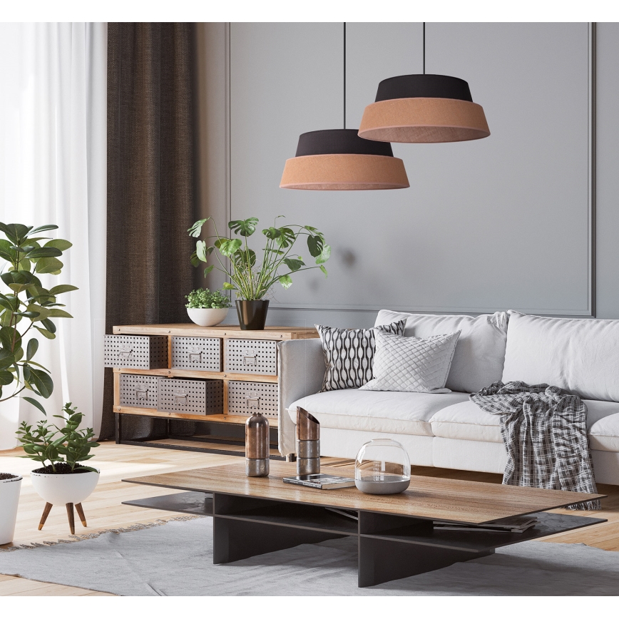 Duolla - Luster na sajli GALAXY 1xE27/15W/230V pr. 50 cm smeđa/crna