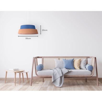 Duolla - Luster na sajli GALAXY 1xE27/40W/230V pr. 50 cm plava