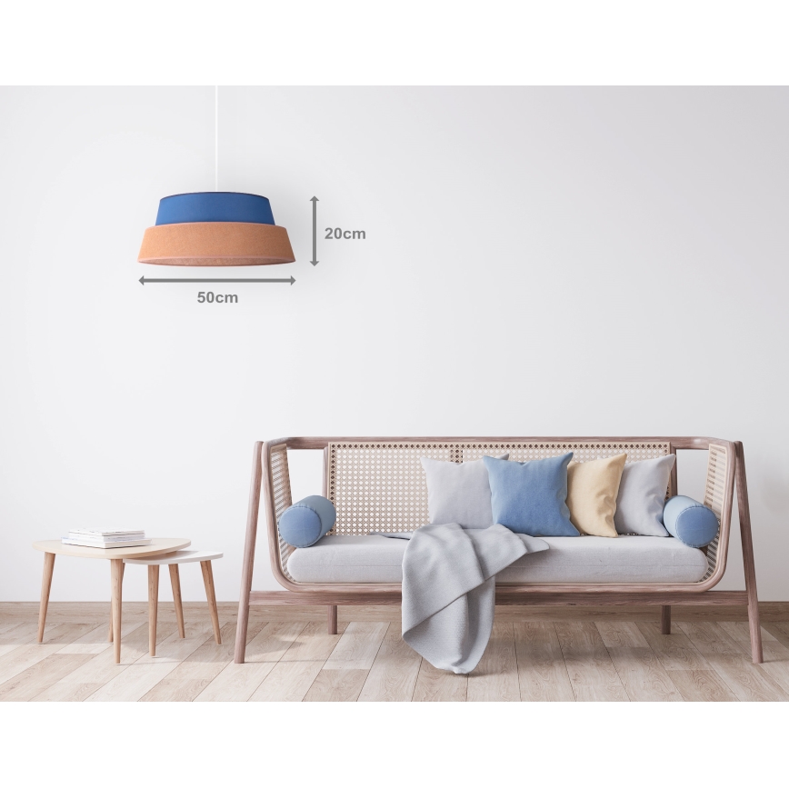 Duolla - Luster na sajli GALAXY 1xE27/40W/230V pr. 50 cm plava