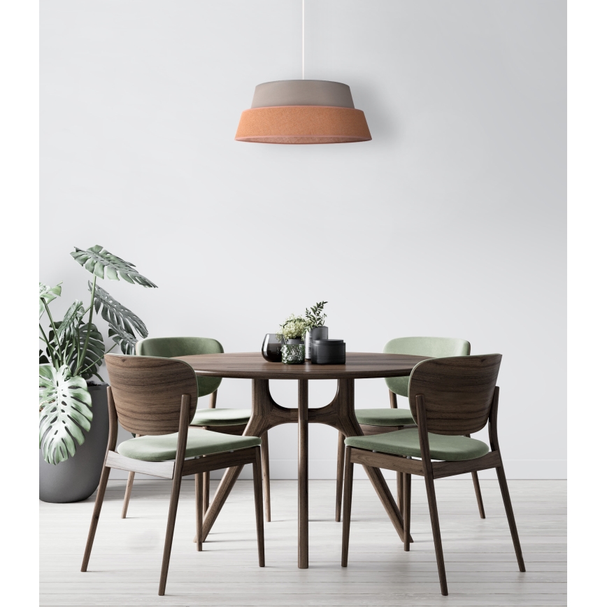 Duolla - Luster na sajli GALAXY 1xE27/40W/230V pr. 50 cm siva/smeđa