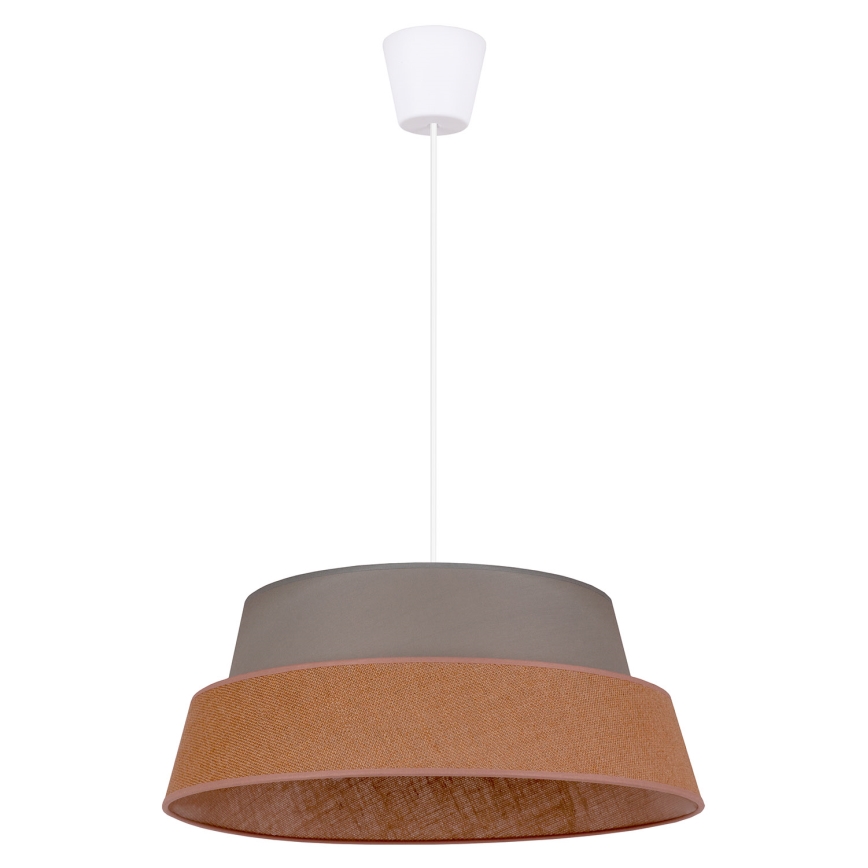 Duolla - Luster na sajli GALAXY 1xE27/40W/230V pr. 50 cm siva/smeđa