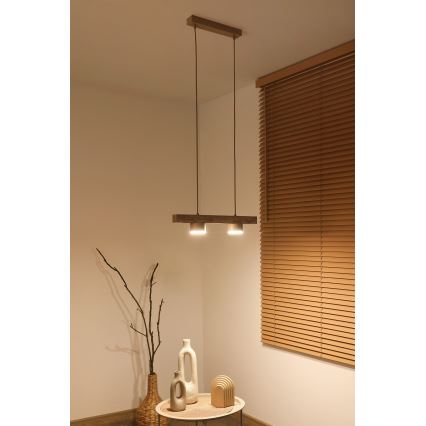 Duolla - Luster na sajli IRONLINE 2xGX53/3W/230V borovina/hrast/bež