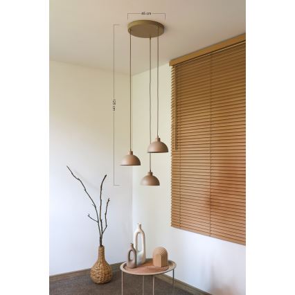 Duolla - Luster na sajli IRONLINE 3xE27/15W/230V bež