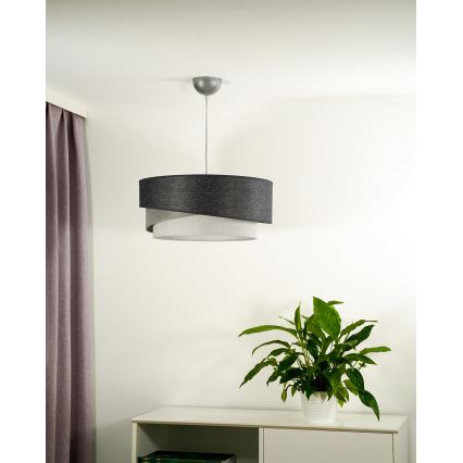 Duolla - Luster na sajli KOBO 1xE27/15W/230V pr. 45 cm antracit/siva/bijela