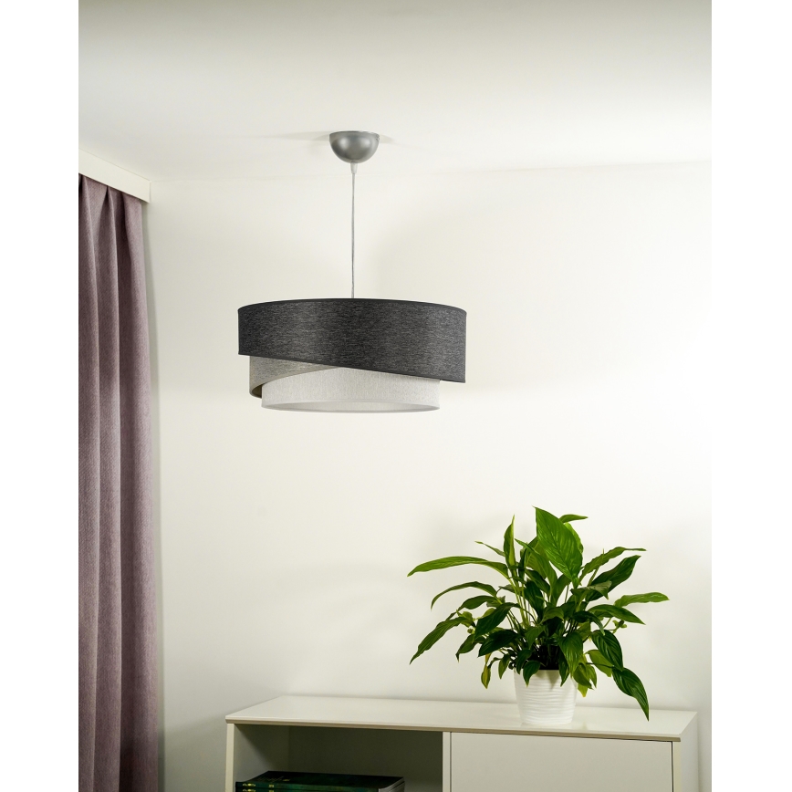 Duolla - Luster na sajli KOBO 1xE27/15W/230V pr. 45 cm antracit/siva/bijela