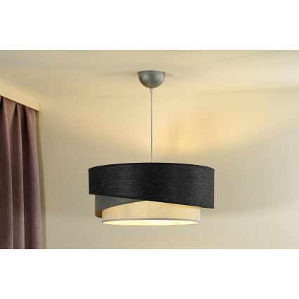 Duolla - Luster na sajli KOBO 1xE27/15W/230V pr. 45 cm antracit/siva/bijela