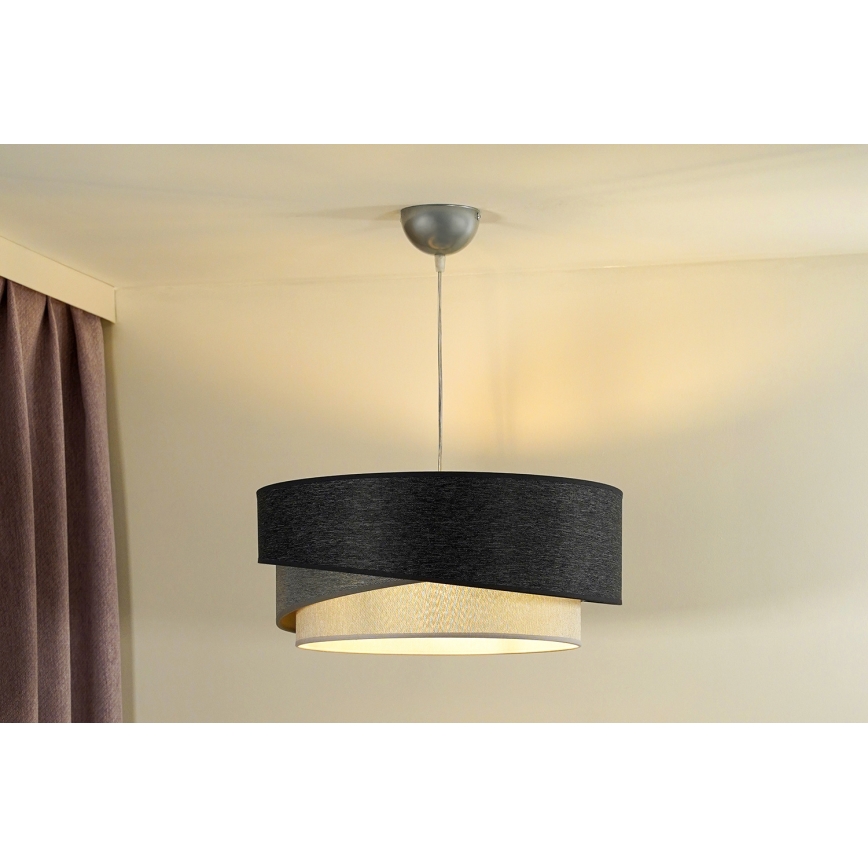 Duolla - Luster na sajli KOBO 1xE27/15W/230V pr. 45 cm antracit/siva/bijela