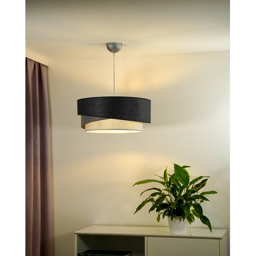 Duolla - Luster na sajli KOBO 1xE27/15W/230V pr. 45 cm antracit/siva/bijela