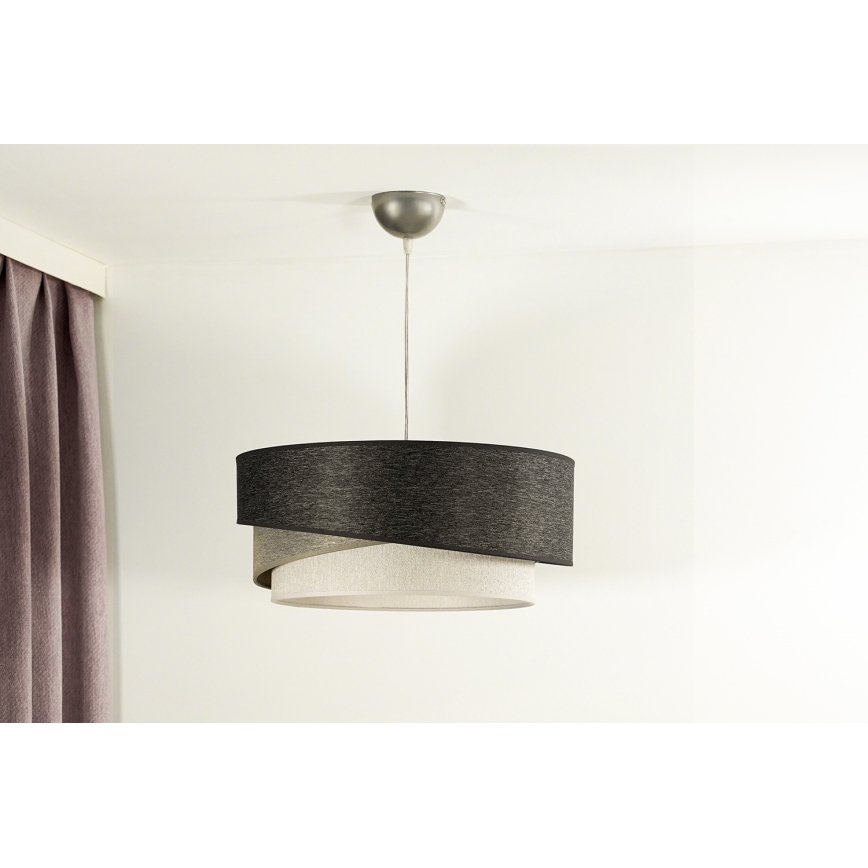 Duolla - Luster na sajli KOBO 1xE27/15W/230V pr. 45 cm antracit/siva/bijela