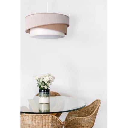Duolla - Luster na sajli KOBO 1xE27/15W/230V pr. 45 cm bež/smeđa/bijela