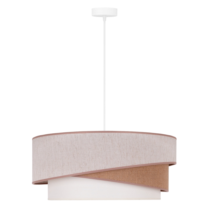 Duolla - Luster na sajli KOBO 1xE27/15W/230V pr. 45 cm bež/smeđa/bijela
