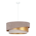 Duolla - Luster na sajli KOBO 1xE27/15W/230V pr. 45 cm bež/zlatna/krem