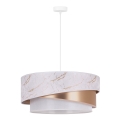 Duolla - Luster na sajli KOBO 1xE27/15W/230V pr. 45 cm bijela/ružičasto zlatna