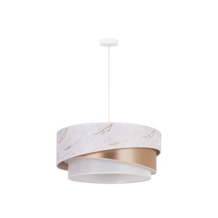 Duolla - Luster na sajli KOBO 1xE27/15W/230V pr. 45 cm bijela/ružičasto zlatna