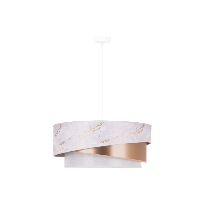 Duolla - Luster na sajli KOBO 1xE27/15W/230V pr. 45 cm bijela/ružičasto zlatna