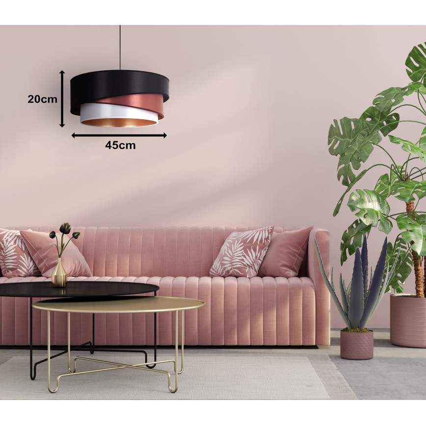 Duolla - Luster na sajli KOBO 1xE27/15W/230V pr. 45 cm crna/boje vina/srebrna