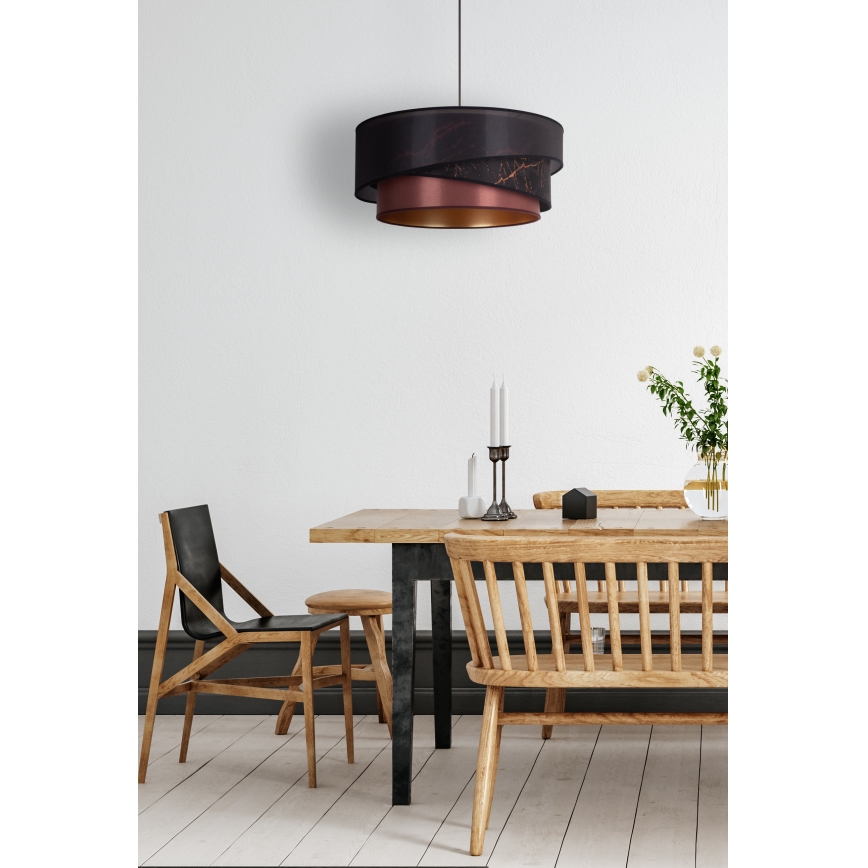 Duolla - Luster na sajli KOBO 1xE27/15W/230V pr. 45 cm crna/boje vina/zlatna