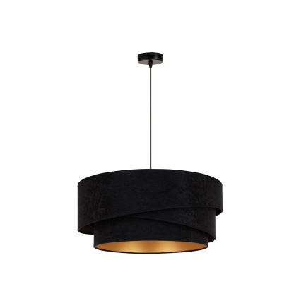 Duolla - Luster na sajli KOBO 1xE27/15W/230V pr. 45 cm crna/zlatna