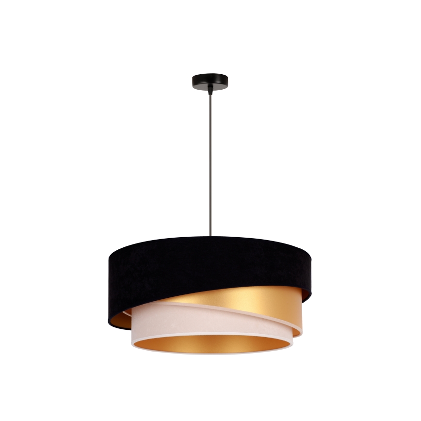 Duolla - Luster na sajli KOBO 1xE27/15W/230V pr. 45 cm crna/zlatna/krem