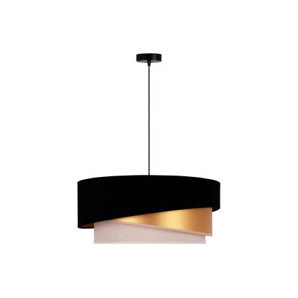 Duolla - Luster na sajli KOBO 1xE27/15W/230V pr. 45 cm crna/zlatna/krem
