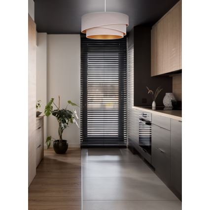 Duolla - Luster na sajli KOBO 1xE27/15W/230V pr. 45 cm krem/zlatna