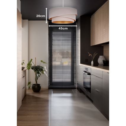 Duolla - Luster na sajli KOBO 1xE27/15W/230V pr. 45 cm krem/zlatna