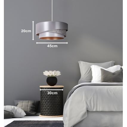 Duolla - Luster na sajli KOBO 1xE27/15W/230V pr. 45 cm srebrna/zlatna