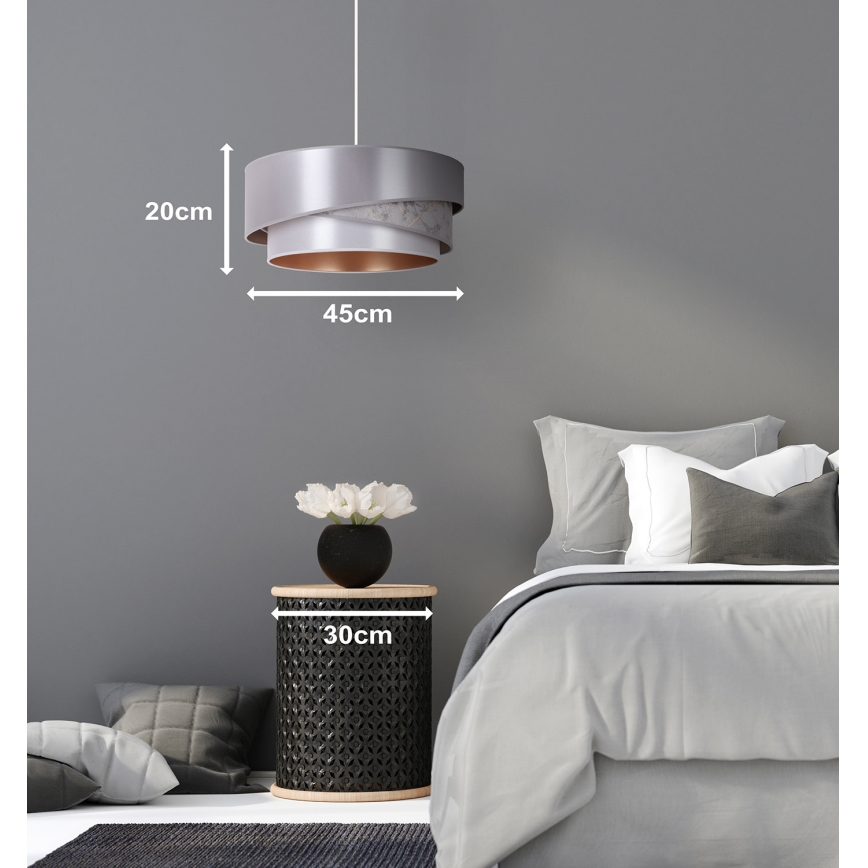 Duolla - Luster na sajli KOBO 1xE27/15W/230V pr. 45 cm srebrna/zlatna